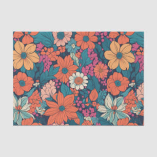 Modern Dark Floral botanical Decoupage Tissue Paper