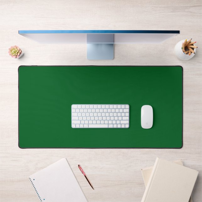 Modern Dark Forest Green Solid Colour  Desk Mat (Office 1)