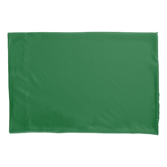 Modern Dark Forest Green Solid Colour  Pillowcase (Front)