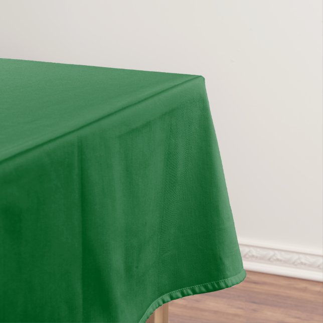 Modern Dark Forest Green Solid Colour  Tablecloth (In Situ)
