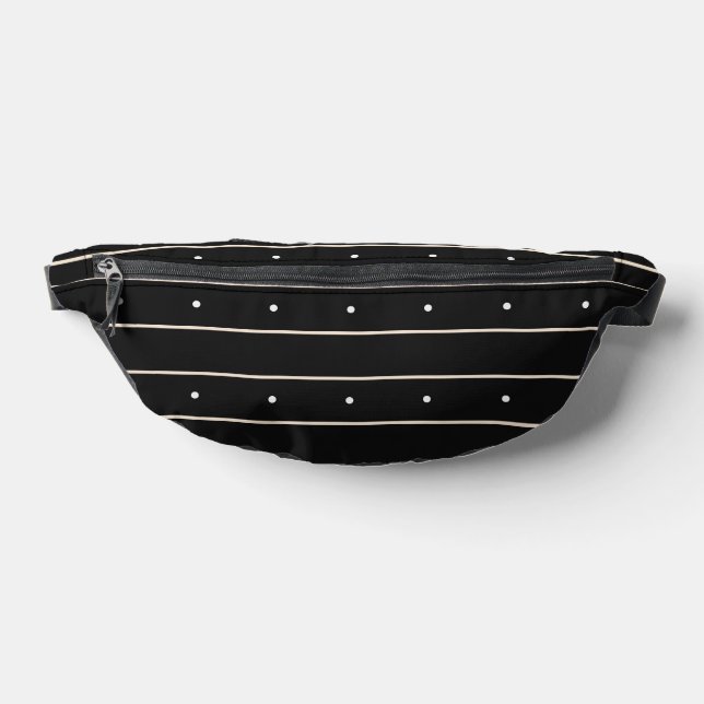 Modern Dark Gothic Pinstripe Lines And Polka Dots  Bum Bags (Lay Down)