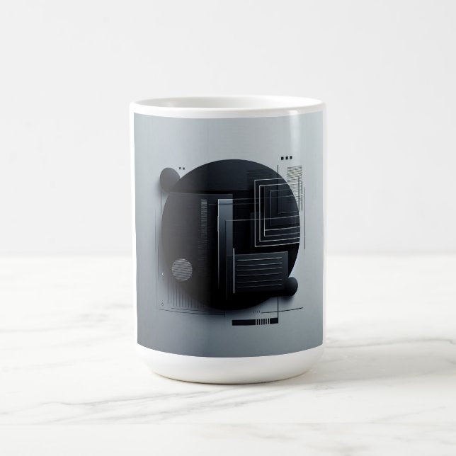 Modern Dark Graphic design Coffee Mug (Center)