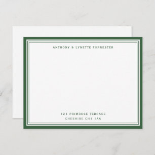 Modern Dark Green Border Name & Address  Card