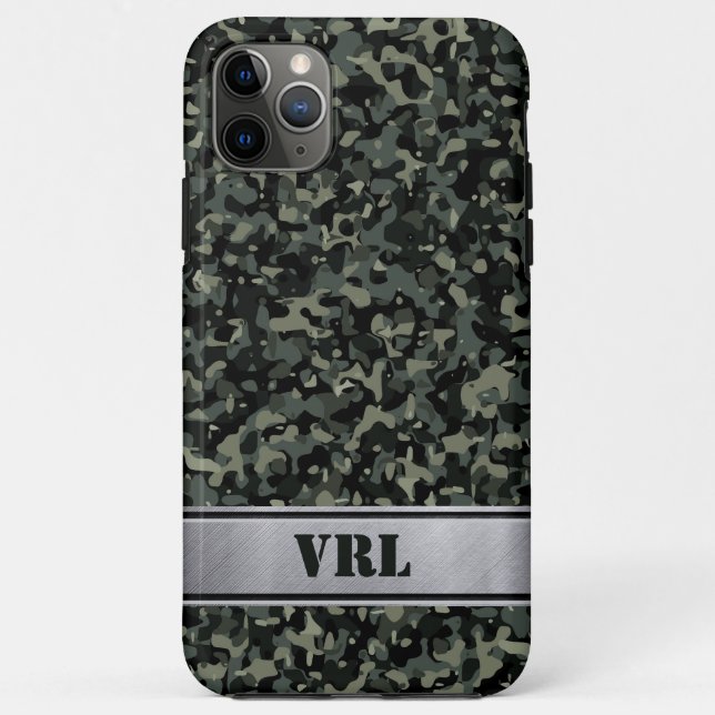 Modern Dark Green Camo iPhone 11 Pro Max Case (Back)