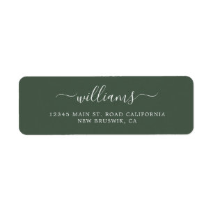 Modern Dark Green Chic Calligraphy Script Return