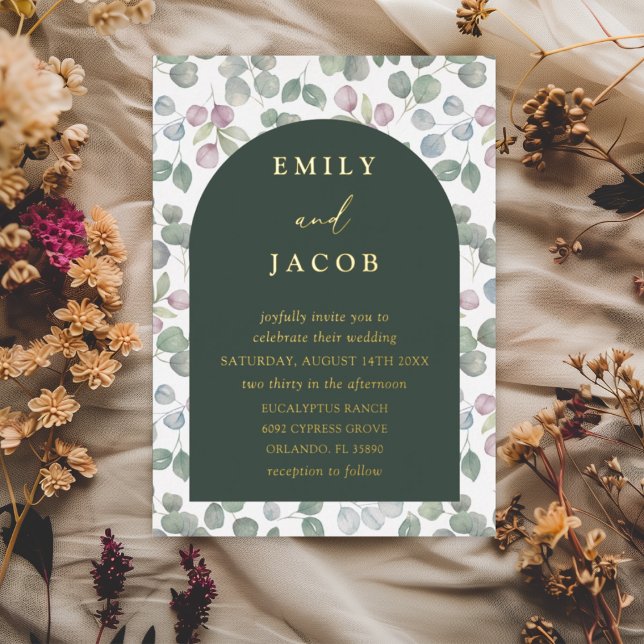 Modern Dark Green & Gold Eucalyptus Wedding (Creator Uploaded)