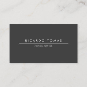 Modern Dark Grey Authors, Writers, Notary Public Business Card