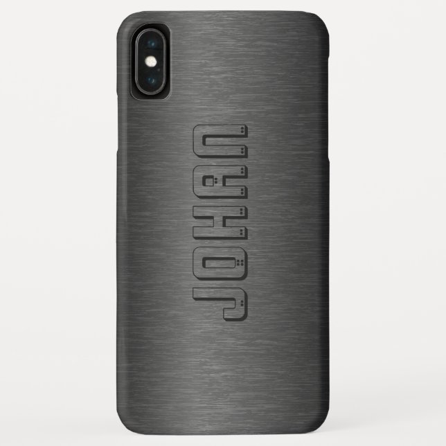 Modern Dark-grey Brushed Aluminium Background Case-Mate iPhone Case (Back)