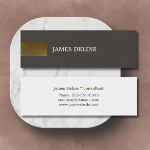 Modern Dark Grey Copper Pattern Consultant Mini Business Card