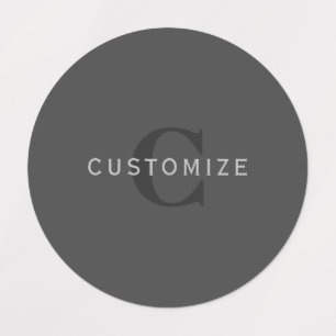 Modern Dark Grey Editable Monogram Design Template