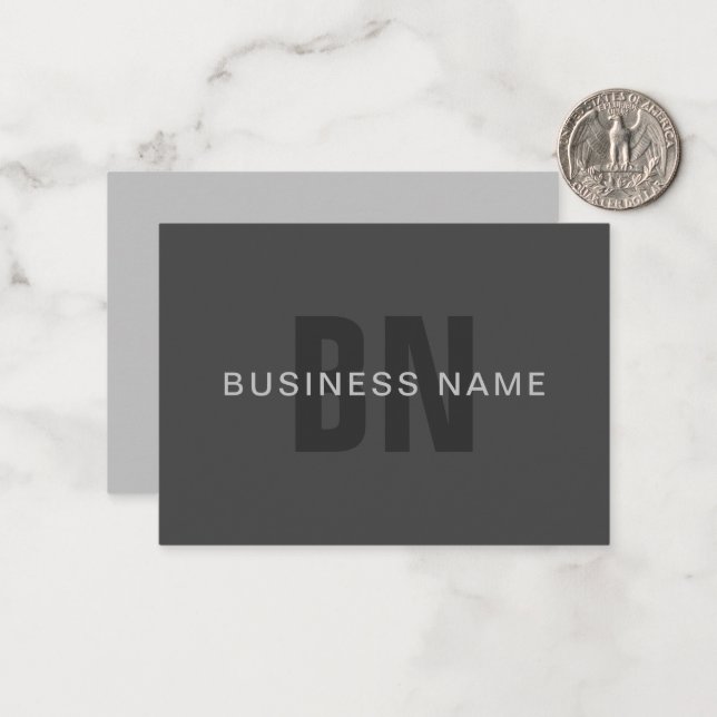 Modern Dark Grey Editable Monogram Design Template (Front/Back In Situ)