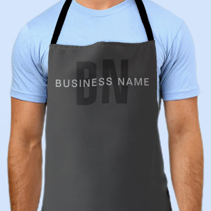 Modern Dark Grey Editable Monogram Design Template Apron