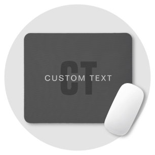 Modern Dark Grey Editable Monogram Design Template Mouse Mat