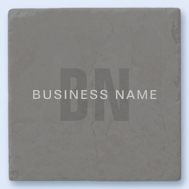 Modern Dark Grey Editable Monogram Design Template Stone Coaster (Creator Uploaded)
