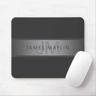 Modern Dark Grey Gradient Name or Business Name  Mouse Mat