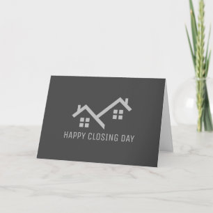 Modern Dark Grey Home Happy Closing Day Note Card