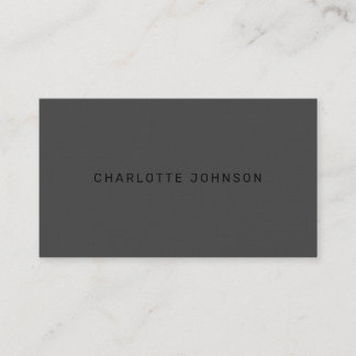 Modern Dark Grey Linen Minimalist Professional  Business Card