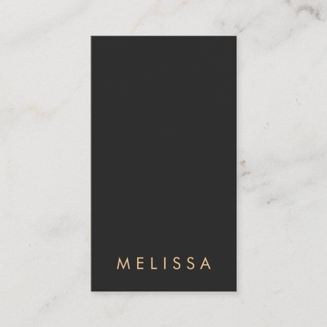 Modern dark grey minimalist vertical business card (Front)