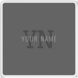 Modern Dark Grey Monogrammed Name (or other text)