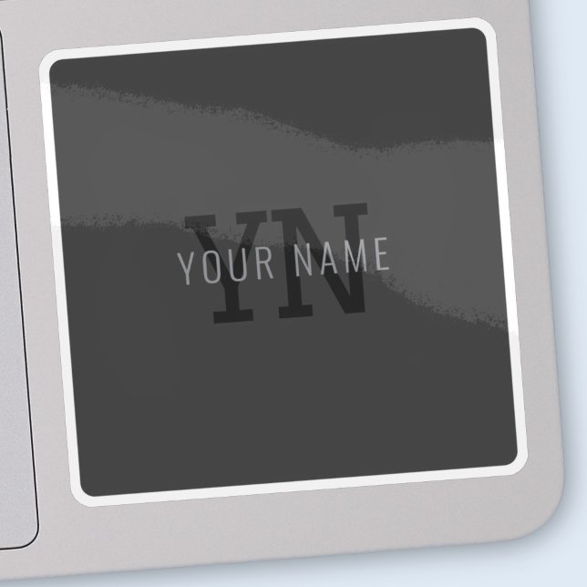 Modern Dark Grey Monogrammed Name (or other text) (Creator Uploaded)