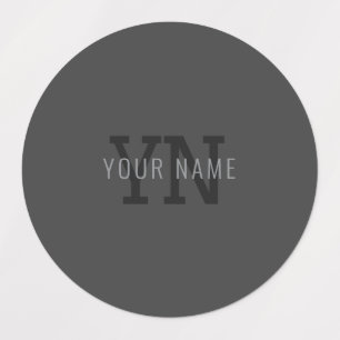 Modern Dark Grey Monogrammed Name (or other text)