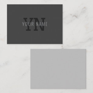 Modern Dark Grey Monogrammed Name (or other text) Card