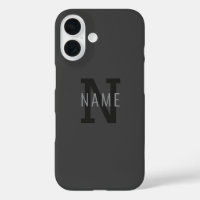 Modern Dark Grey Monogrammed Name (or other text)