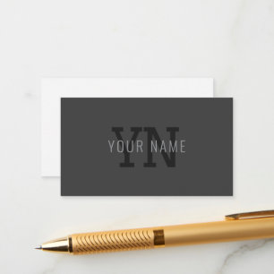 Modern Dark Grey Monogrammed Name (or other text) Enclosure Card