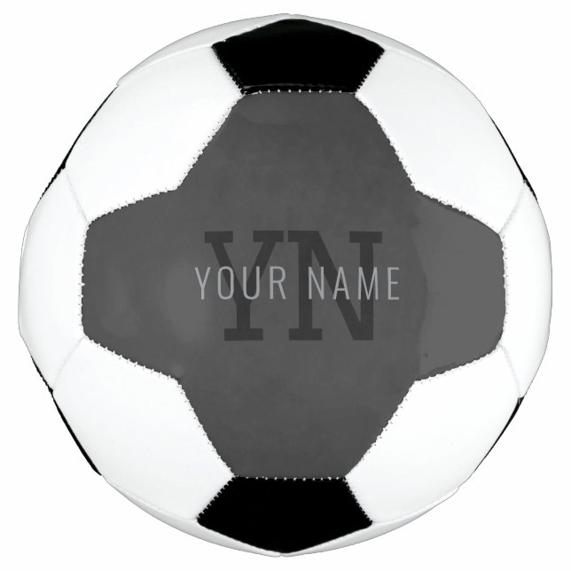 Modern Dark Grey Monogrammed Name (or other text) Football (Front)
