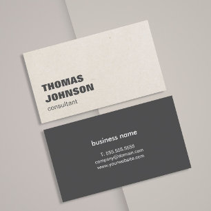 Modern Dark Grey Paper Texture Bold Consultant Business Card