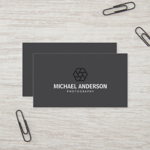 Modern, dark grey photography business card