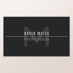 Modern Dark Grey Professional Name Rectangular Sticker