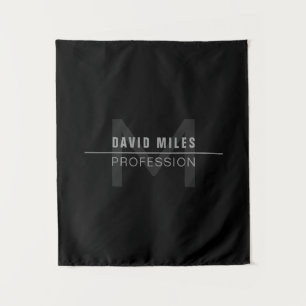 Modern Dark Grey Professional Name  Tapestry