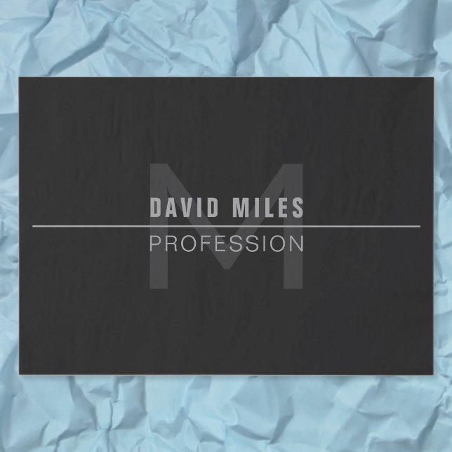 Modern Dark Grey Professional Name  Tissue Paper (Creator Uploaded)