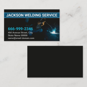 Modern Dark Grey Steel Welding Fabricator Welder  Business Card