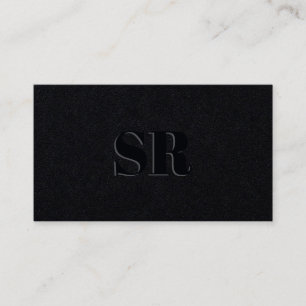 modern dark initials business card