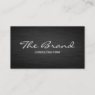 Modern Dark Metallic   Cursive Text Business Card