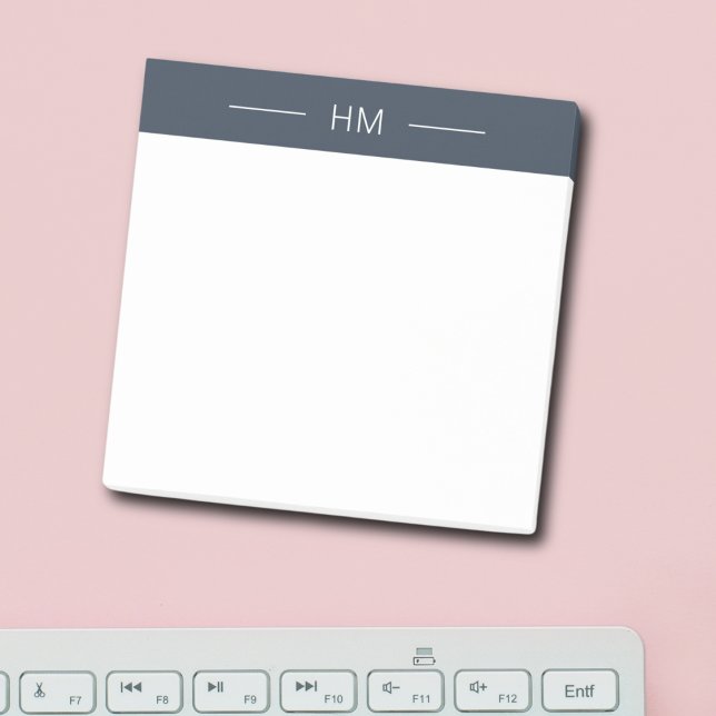 Modern Dark Navy Blue Monogram Initials Post-it Notes (Creator Uploaded)