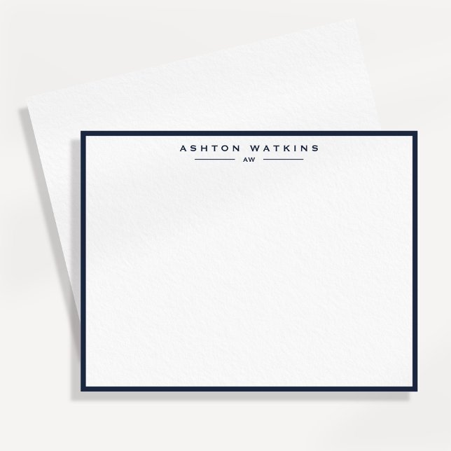 Modern Dark Navy Border Note Card (Creator Uploaded)