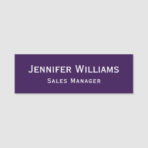 Modern Dark Purple Professional Business Executive Name Tag