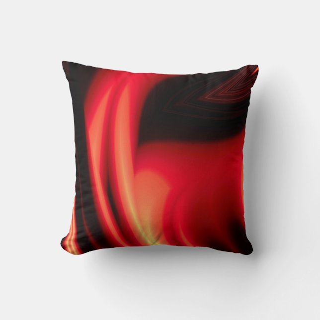 Modern Dark Red Black Colour Abstract Cushion (Front)