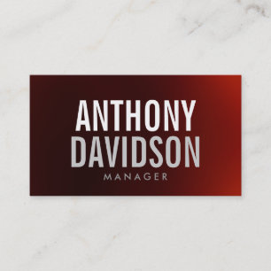 Modern Dark Red Huge Bold Text Business Card