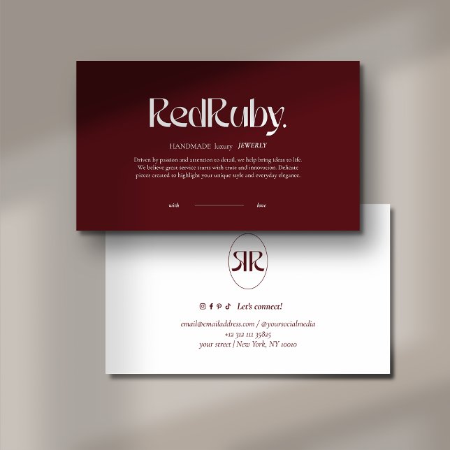 Modern Dark Red Minimalist Business Card (Creator Uploaded)
