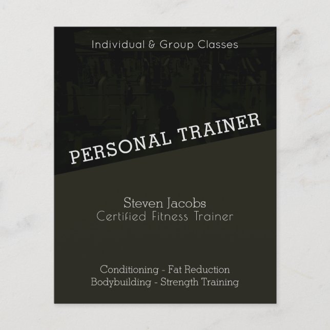 Modern dark shade gym trainer flyer (Front)