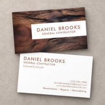 Modern Dark Wood Grain General Contractor