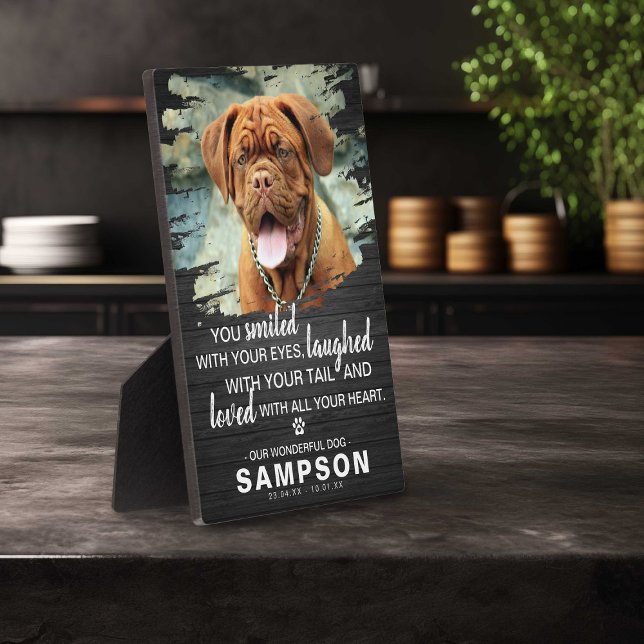 Modern Dark Wooden Pet Memorial | Photo Keepsake Plaque (Creator Uploaded)