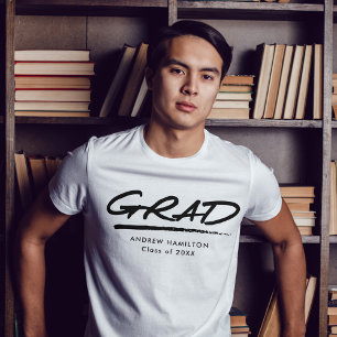 Modern Dashed Grad Personalized Graduation T-Shirt