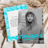 Modern Dashed Turquoise Photo Graduation