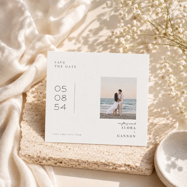 Modern Date Layout Save The Date Card. (Creator Uploaded)
