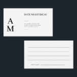 Modern Date Night Ideas Wedding Cards<br><div class="desc">Your guests are going to love these cards. They will write down their favourite date ideas and then sign it. You will enjoy looking through these cards after your wedding. This is part of our modern bold typography collection where you'll find matching and coordinated items for your wedding. Need help...</div>
